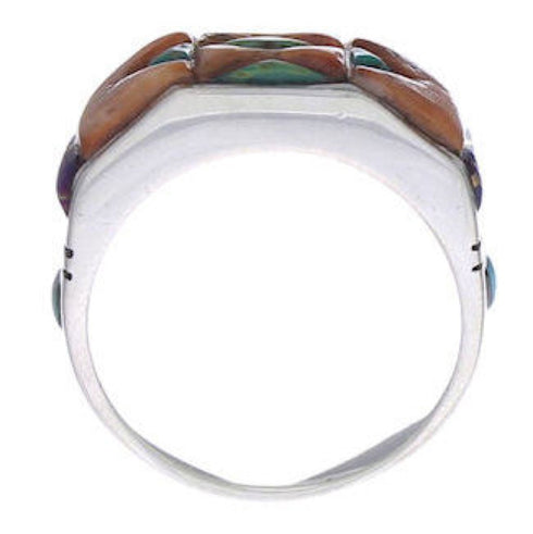Authentic Southwest Oyster Shell Multicolor Ring Size 8-1/4 AX37263